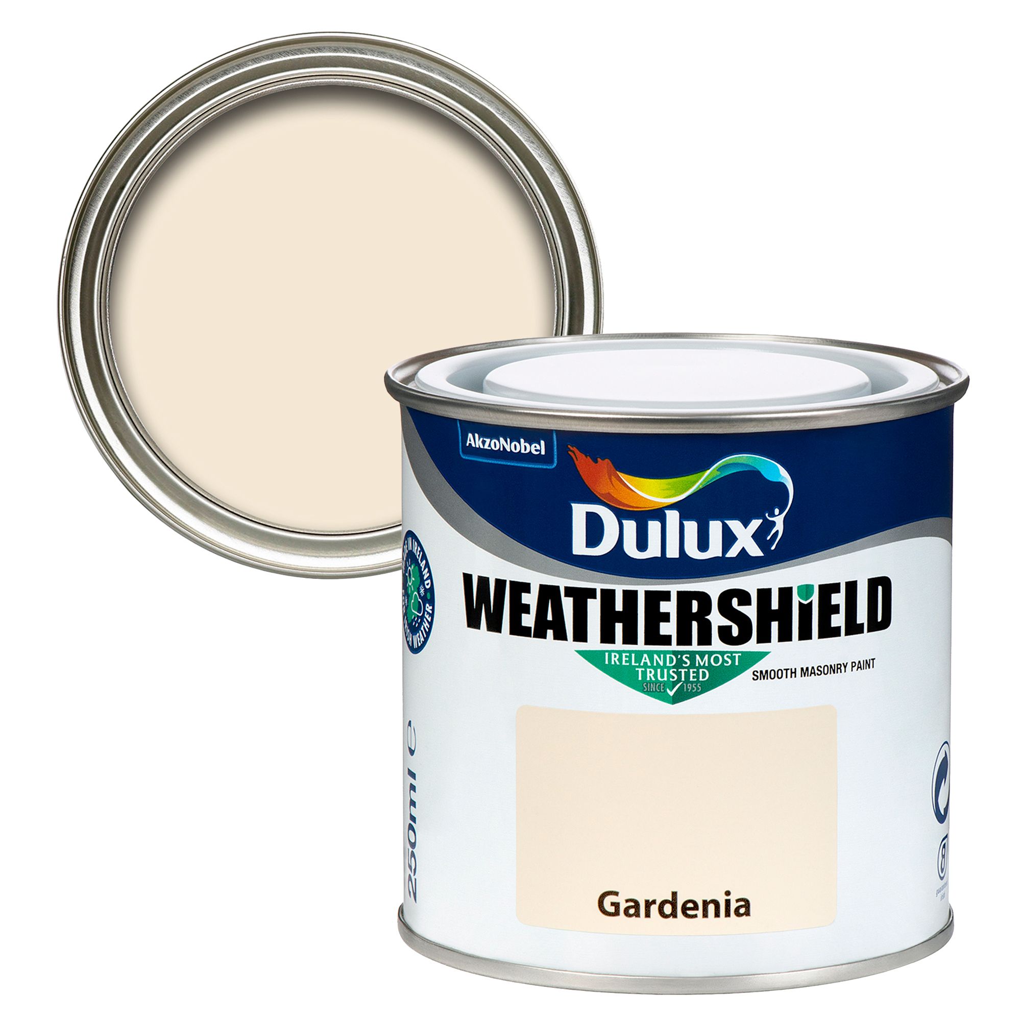 Dulux Weathershield Gardenia Smooth Super Matt Masonry Paint, 250ml ...