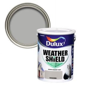 Dulux Weathershield Goosewing Smooth Super matt Masonry paint, 5L
