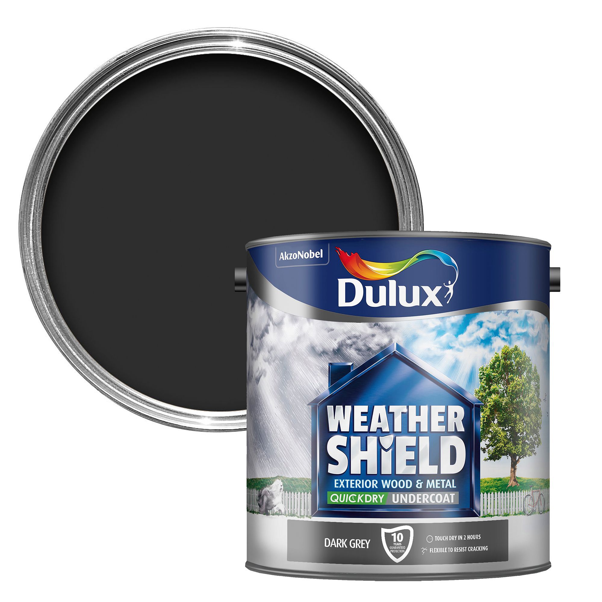 Dulux Weathershield Grey Metal & wood Undercoat, 2.5L DIY at B&Q