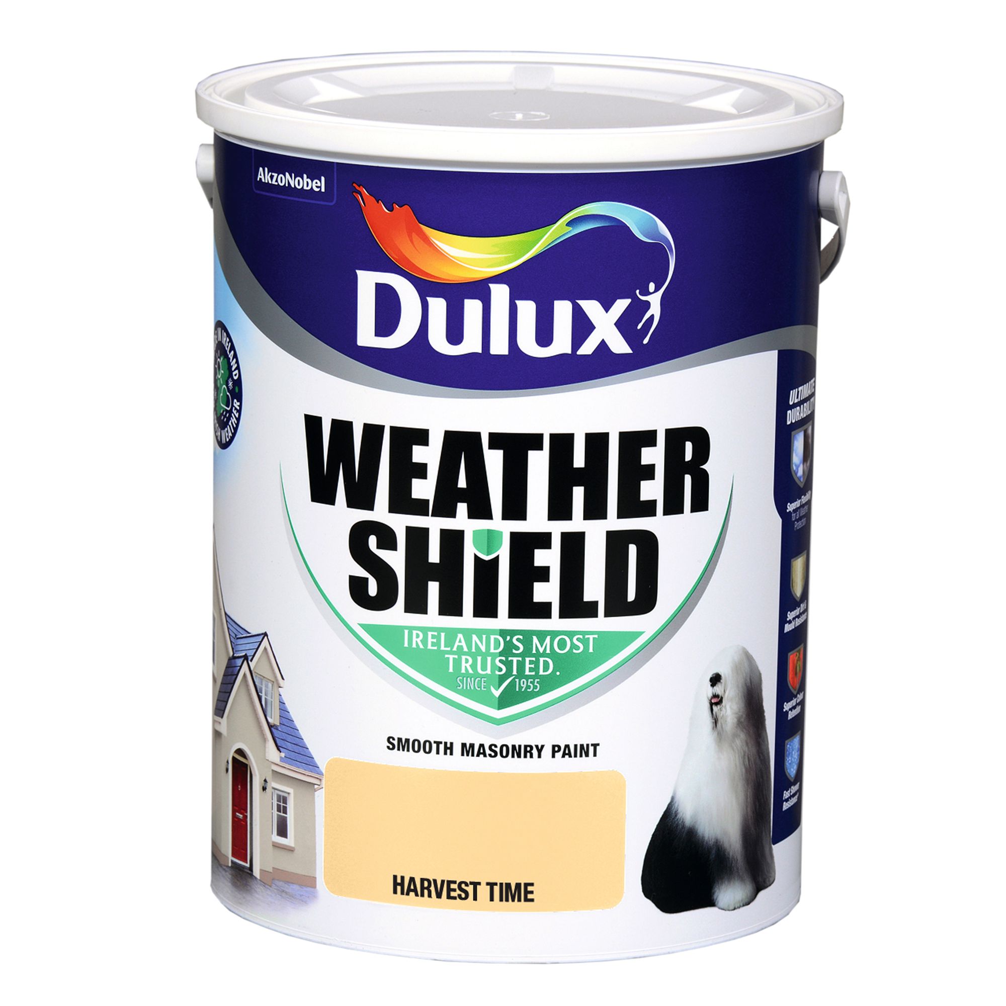 Dulux Weathershield Harvest time Smooth Super matt Masonry paint, 5L