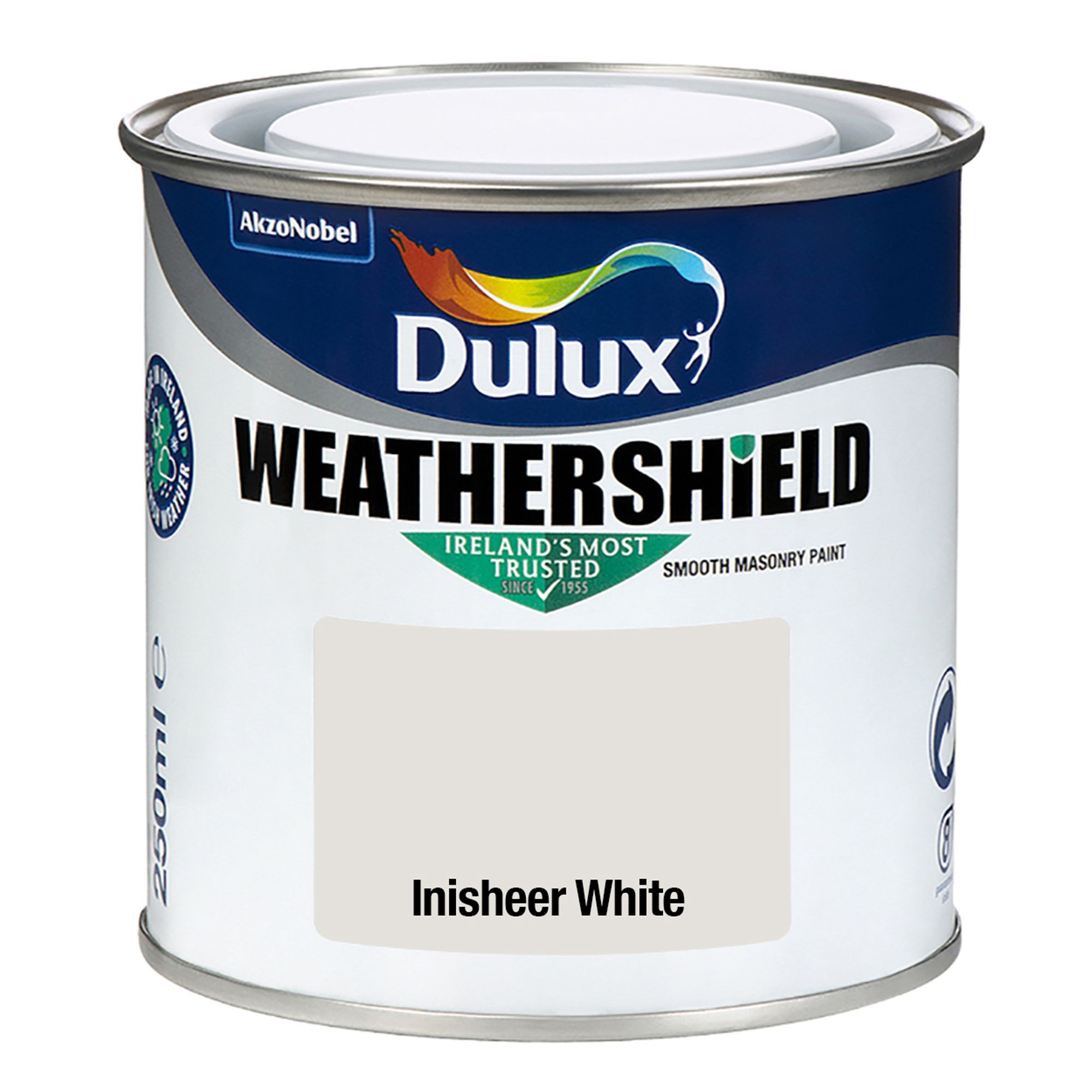 Dulux Weathershield Inisheer White Smooth Masonry paint, 250ml Tester pot