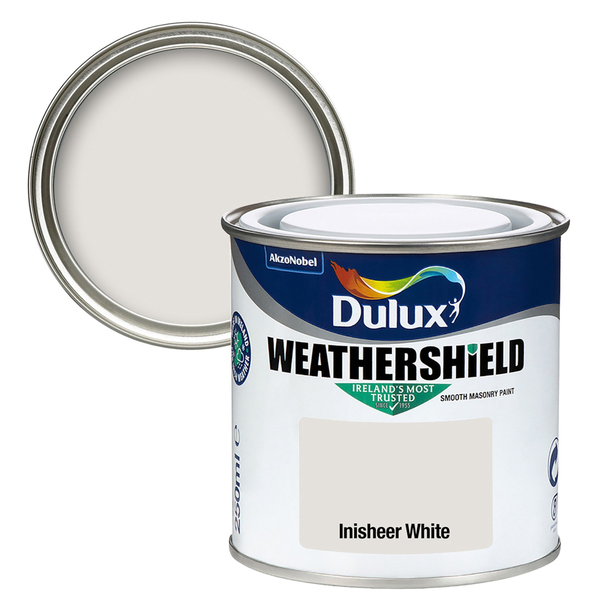 Dulux Weathershield Inisheer White Smooth Masonry paint, 250ml Tester pot