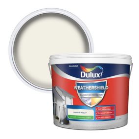 Dulux Weathershield Jasmine white Smooth Matt Masonry paint, 10L