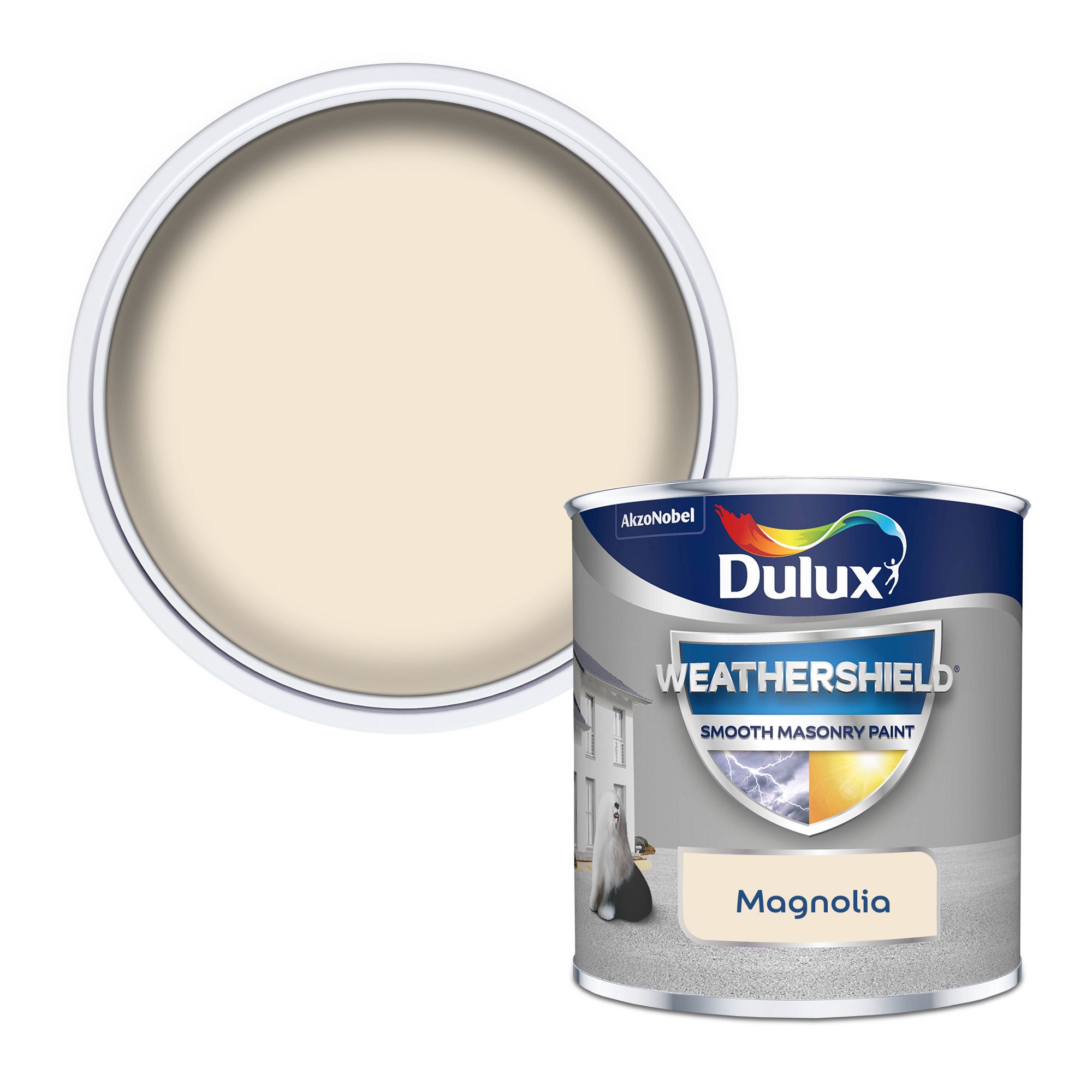 Dulux Weathershield Magnolia Smooth Matt Beige Masonry paint, 250ml Tester pot