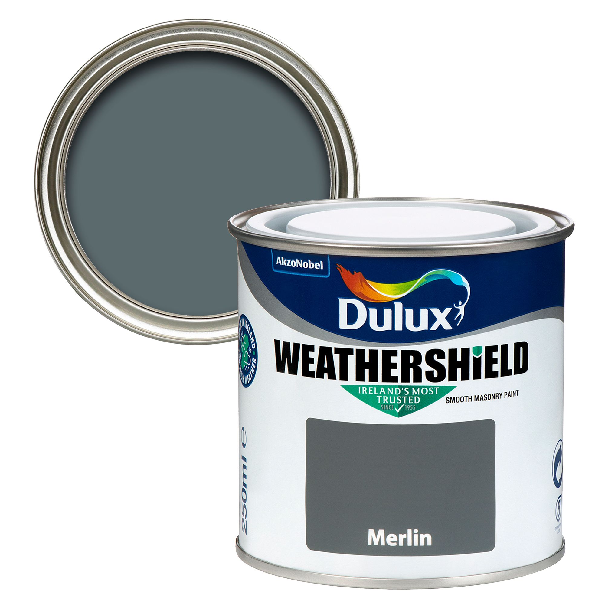 Dulux Weathershield Merlin Smooth Super matt Masonry paint, 250ml Tester pot DIY at B&Q