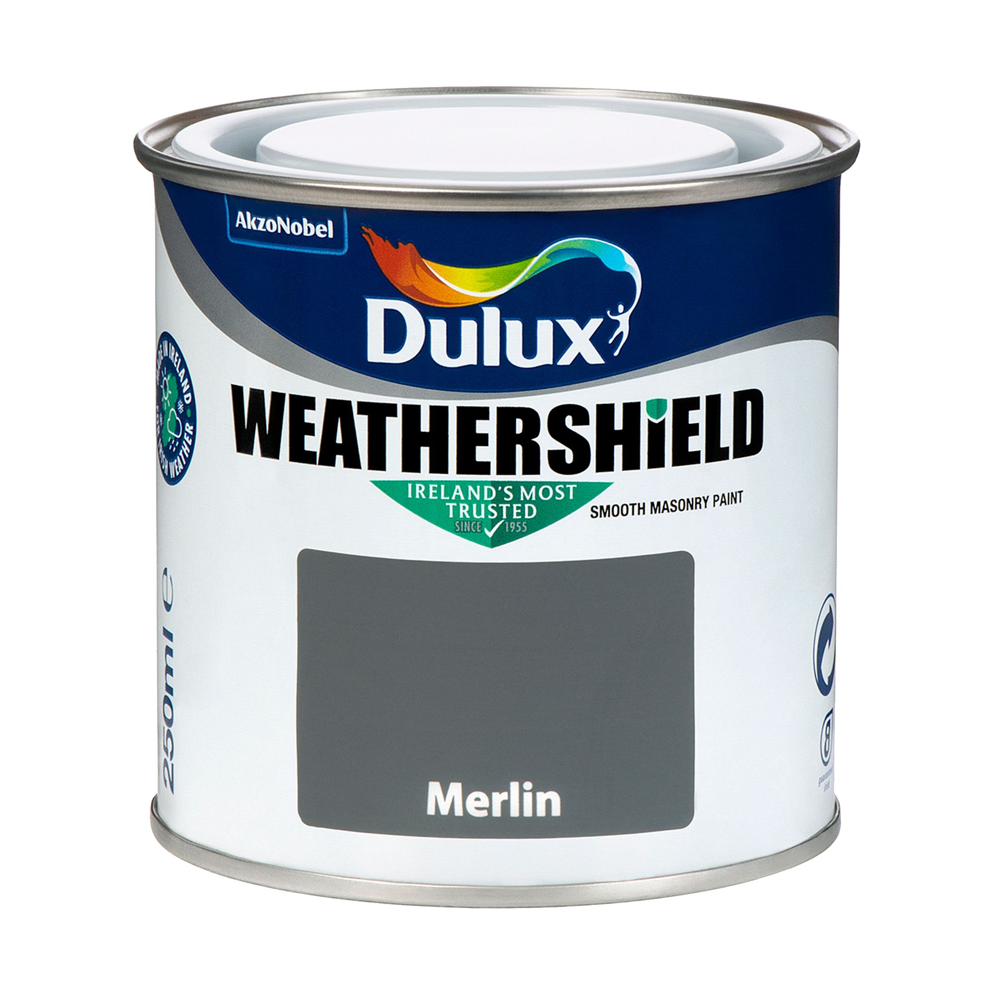 Dulux Weathershield Merlin Smooth Super matt Masonry paint, 250ml Tester pot