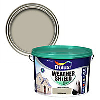 Dulux Weathershield Olive garden Smooth Super matt Masonry paint, 10L