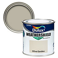 Dulux Weathershield Olive garden Smooth Super matt Masonry paint, 250ml Tester pot