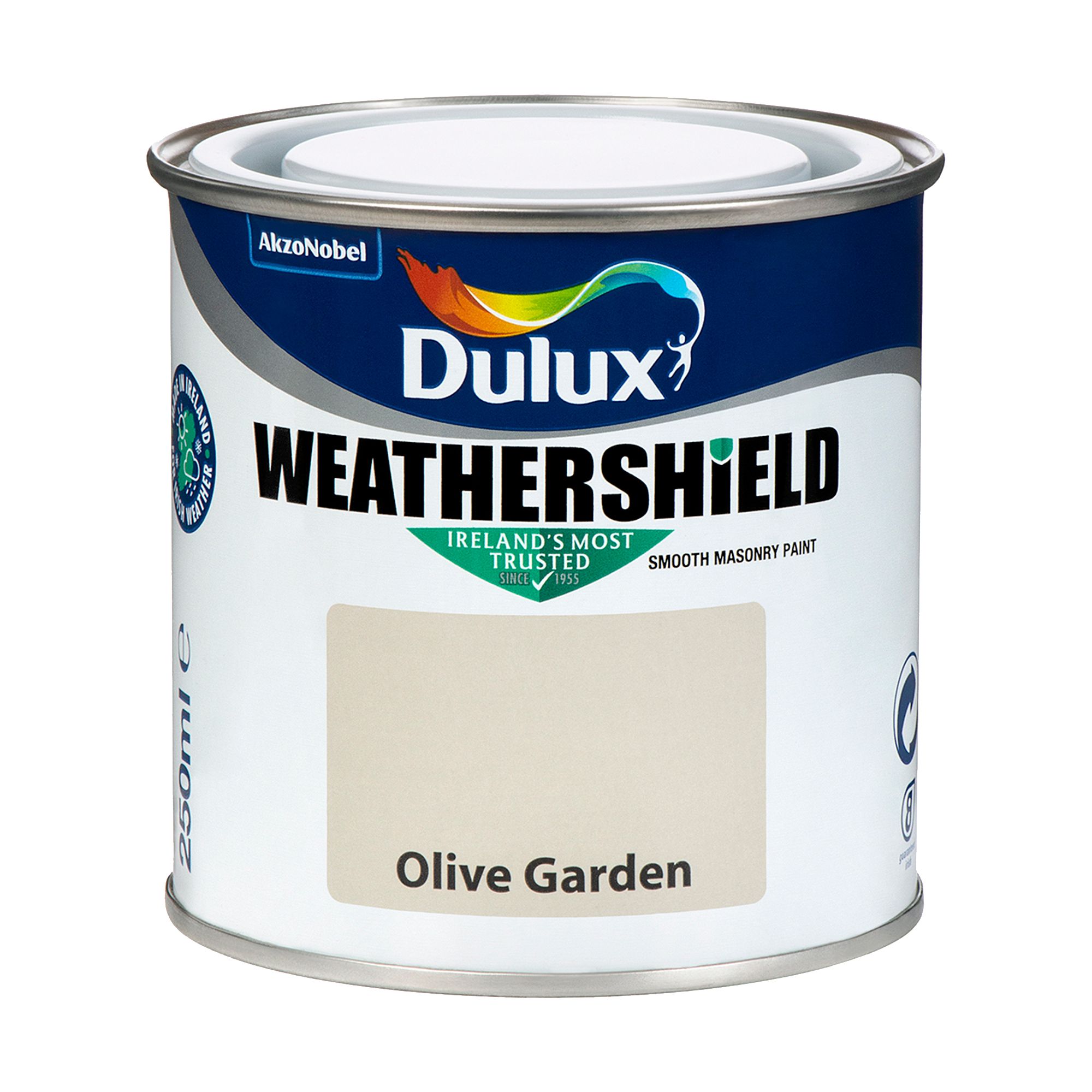 Dulux Weathershield Olive garden Smooth Super matt Masonry paint, 250ml Tester pot