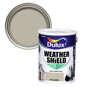 Dulux Weathershield Olive garden Smooth Super matt Masonry paint, 5L