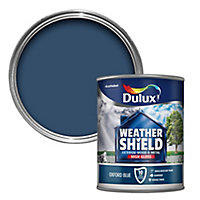 Dulux Weathershield Oxford blue Gloss Exterior Metal & wood paint, 750ml