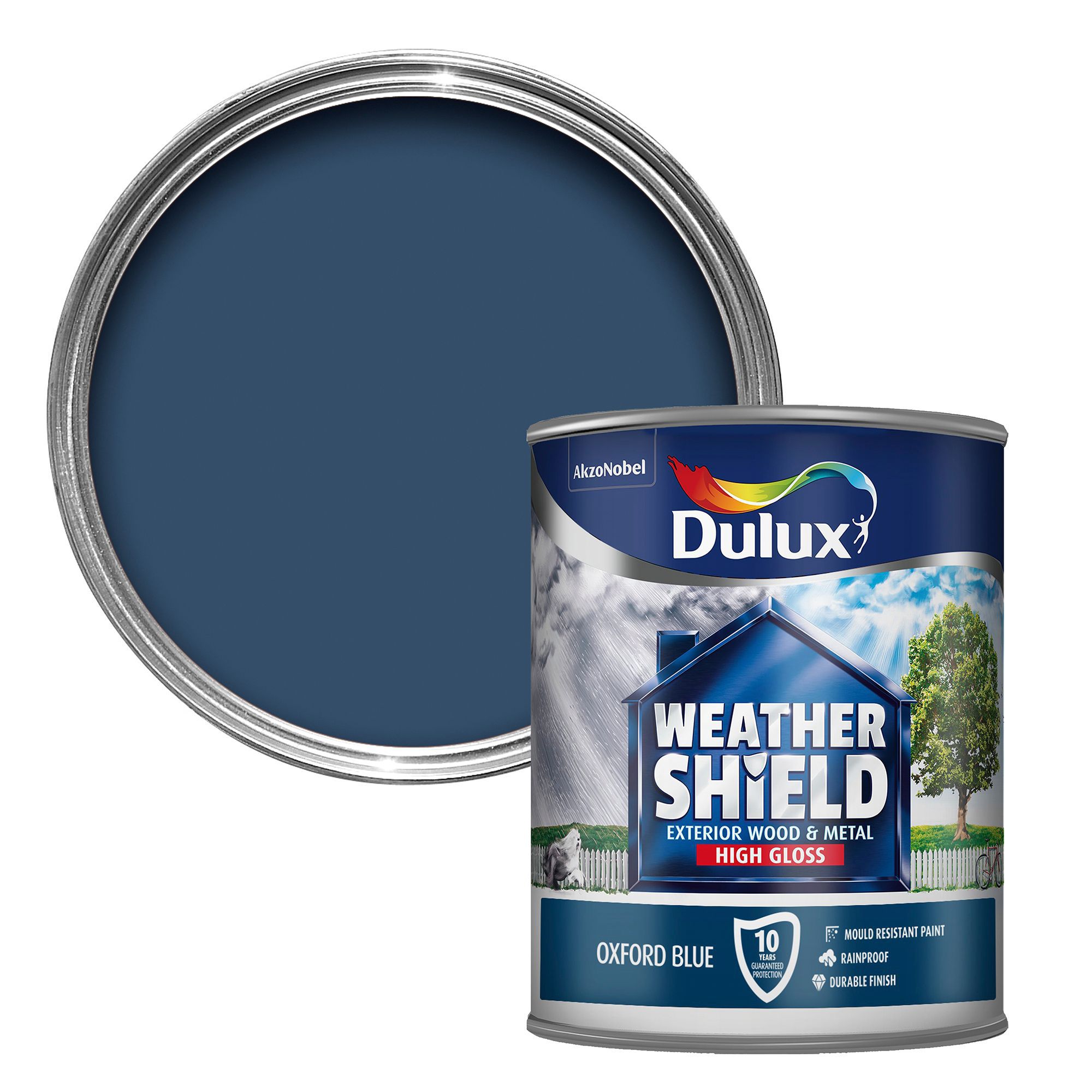 Dulux Weathershield Oxford blue Gloss Metal & wood paint, 750ml DIY