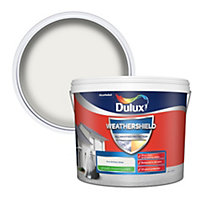 Dulux Weathershield Pure brilliant white Smooth Masonry paint, 10L