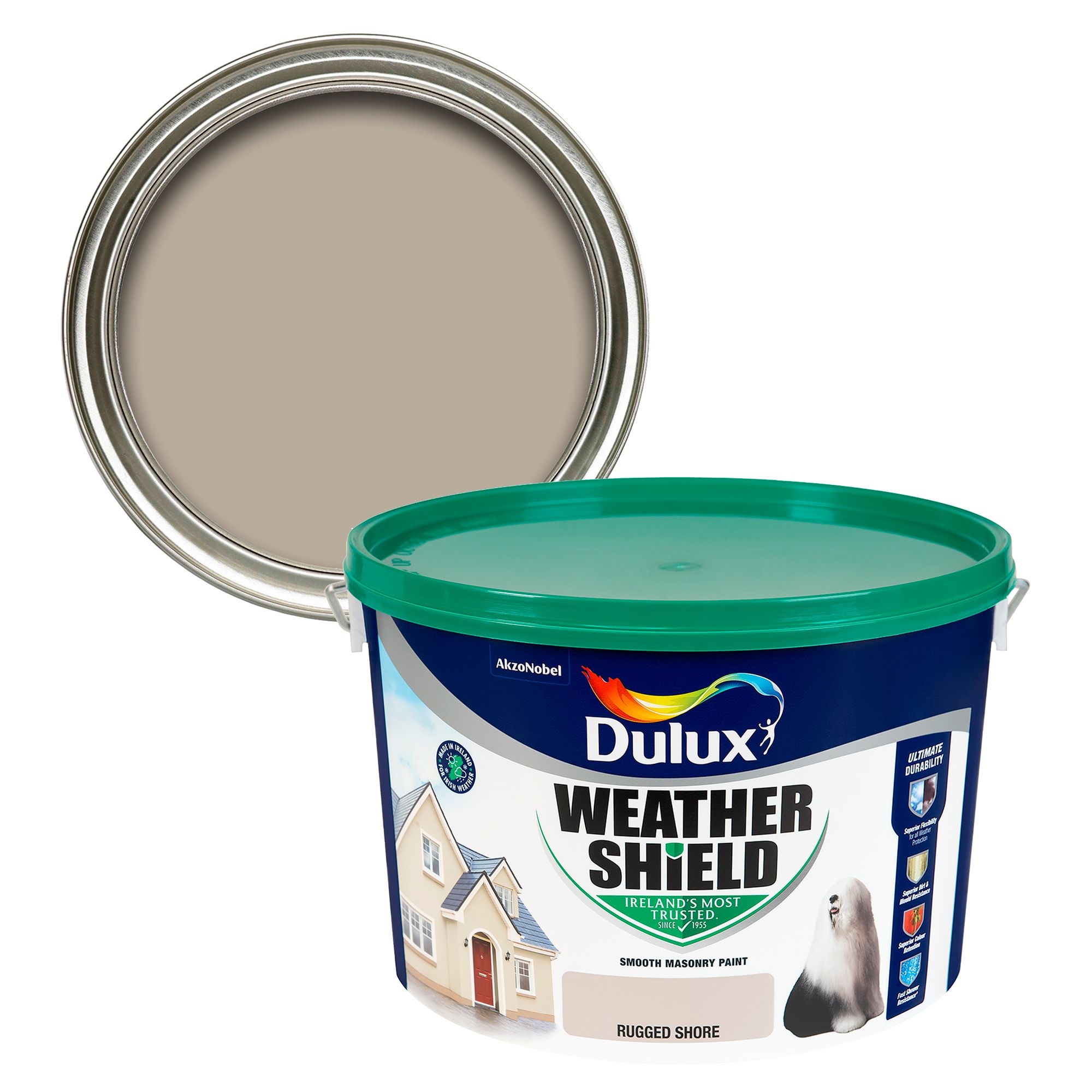Dulux Weathershield Rugged Shore Smooth Masonry paint, 10L Tub