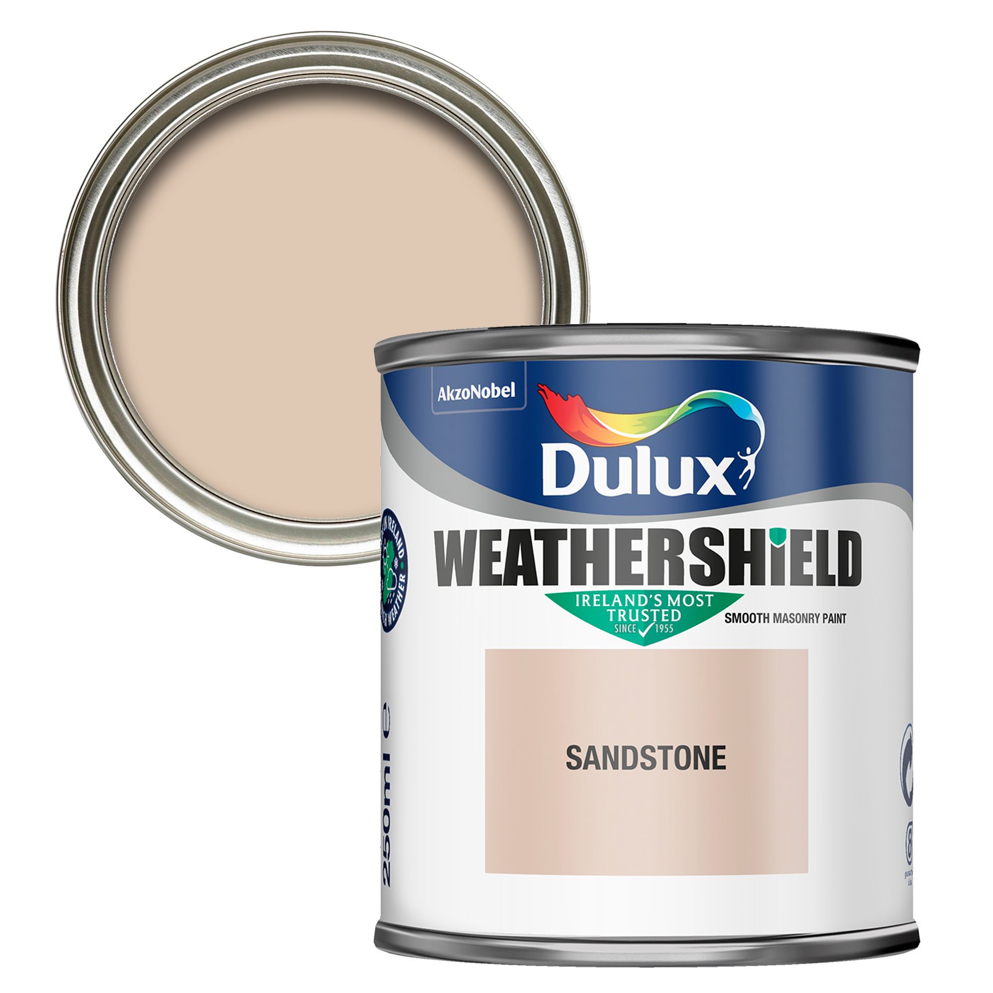 Dulux Weathershield Sandstone Smooth Super matt Masonry paint, 250ml Tester pot DIY at B&Q