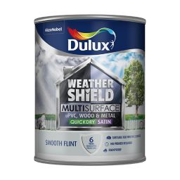 Dulux Weathershield Smooth flint Satin Multi-surface paint, 750ml