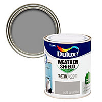 Dulux Weathershield Soft granite Satinwood Multi-surface Exterior Metal & wood paint, 750ml Tin