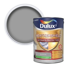 Dulux Weathershield Ultimate Concrete grey Smooth Matt Masonry paint, 5L