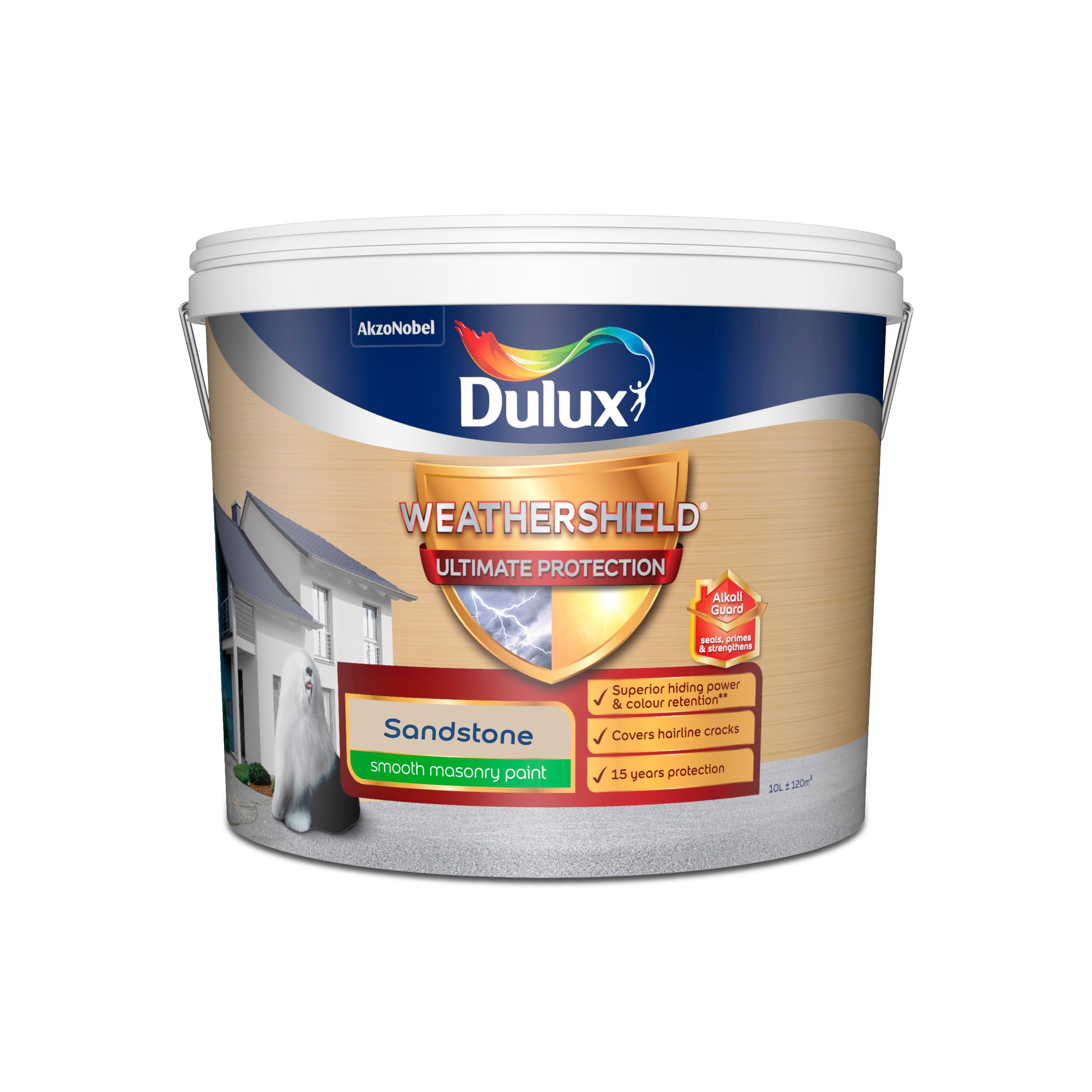 Dulux Weathershield Ultimate Protection Sandstone Smooth Matt Masonry Paint 10l Diy At B Q