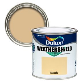 Dulux Weathershield Wattle Smooth Super matt Masonry paint, 250ml Tester pot