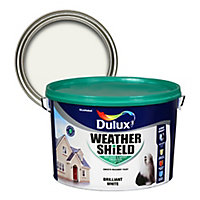 Dulux Weathershield White Smooth Super matt Masonry paint, 10L