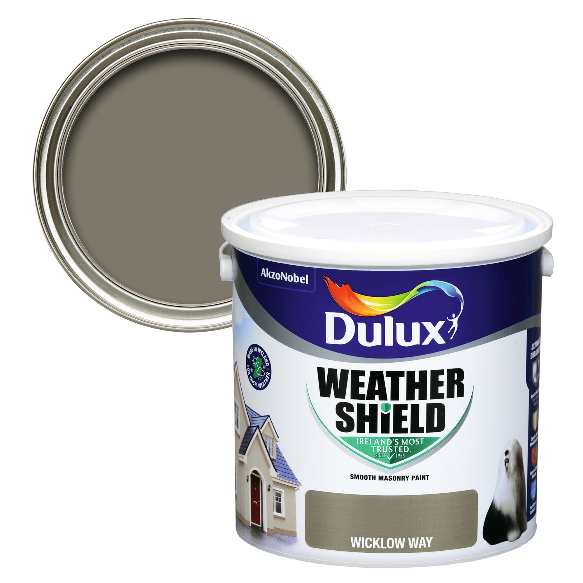 Dulux Weathershield Wicklow Way Smooth Masonry paint, 2.5L Tub