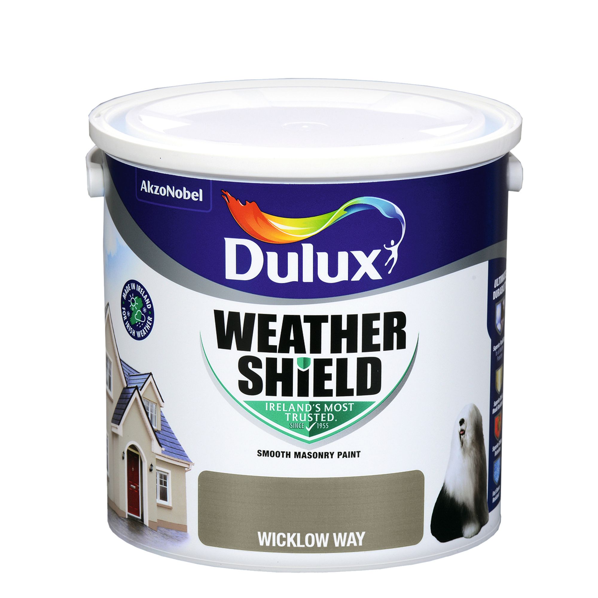 Dulux Weathershield Wicklow Way Smooth Masonry paint, 2.5L Tub