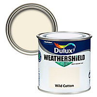 Dulux Weathershield Wild cotton Smooth Super matt Masonry paint, 250ml Tester pot