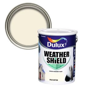 Dulux Weathershield Wild cotton Smooth Super matt Masonry paint, 5L