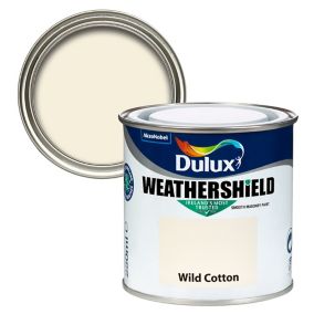 Dulux Weathershield Wild cotton Smooth Super matt White Masonry paint, 250ml Tester pot