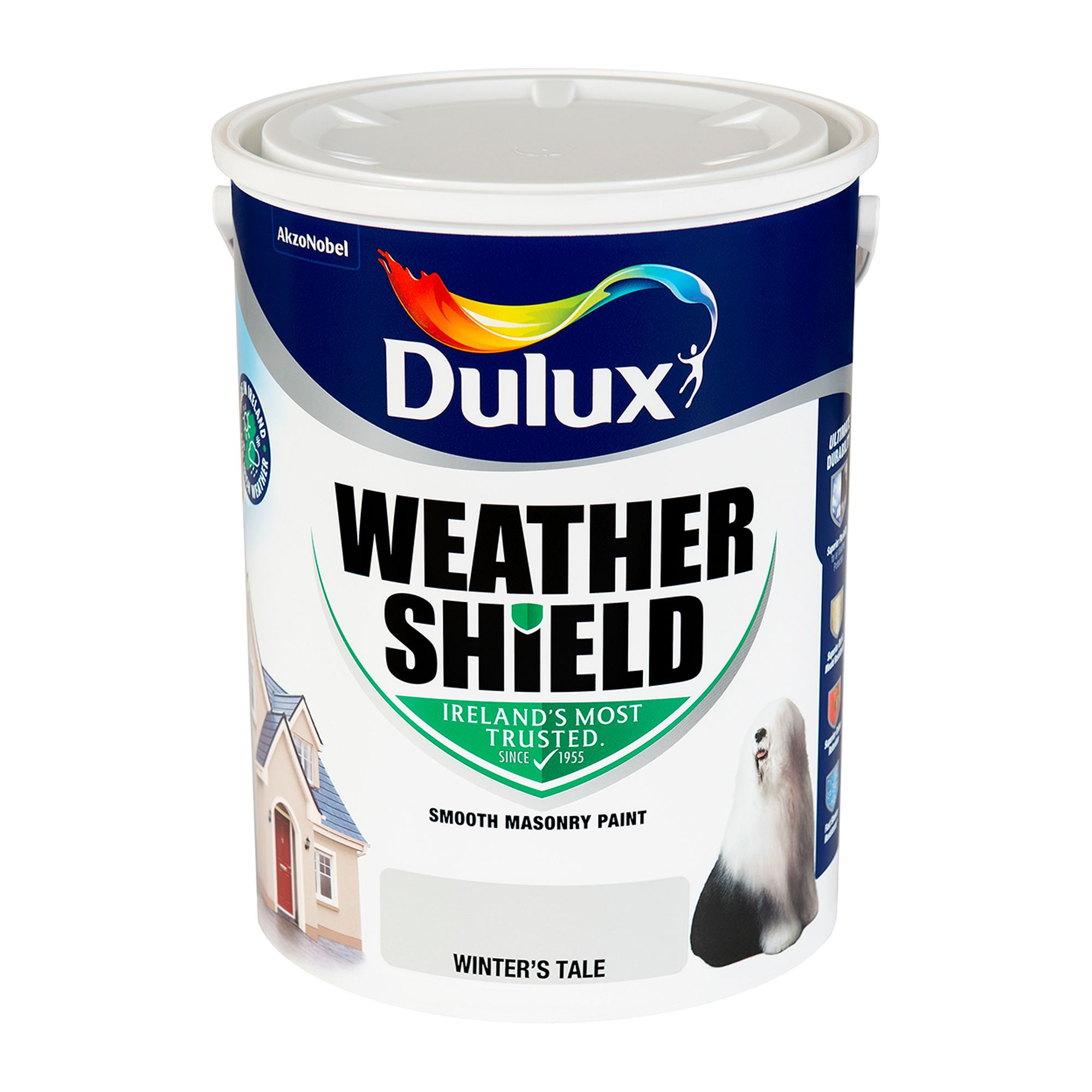 Dulux Weathershield Winters tale Smooth Super matt Masonry paint, 5L