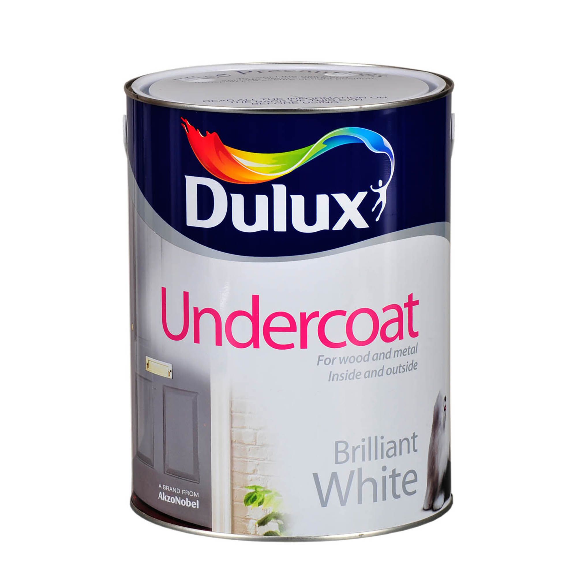 Dulux White Matt Wall & ceiling Coving Primer & undercoat, 5L