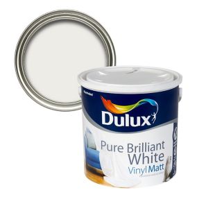 Dulux White Vinyl matt Emulsion paint, 2.5L