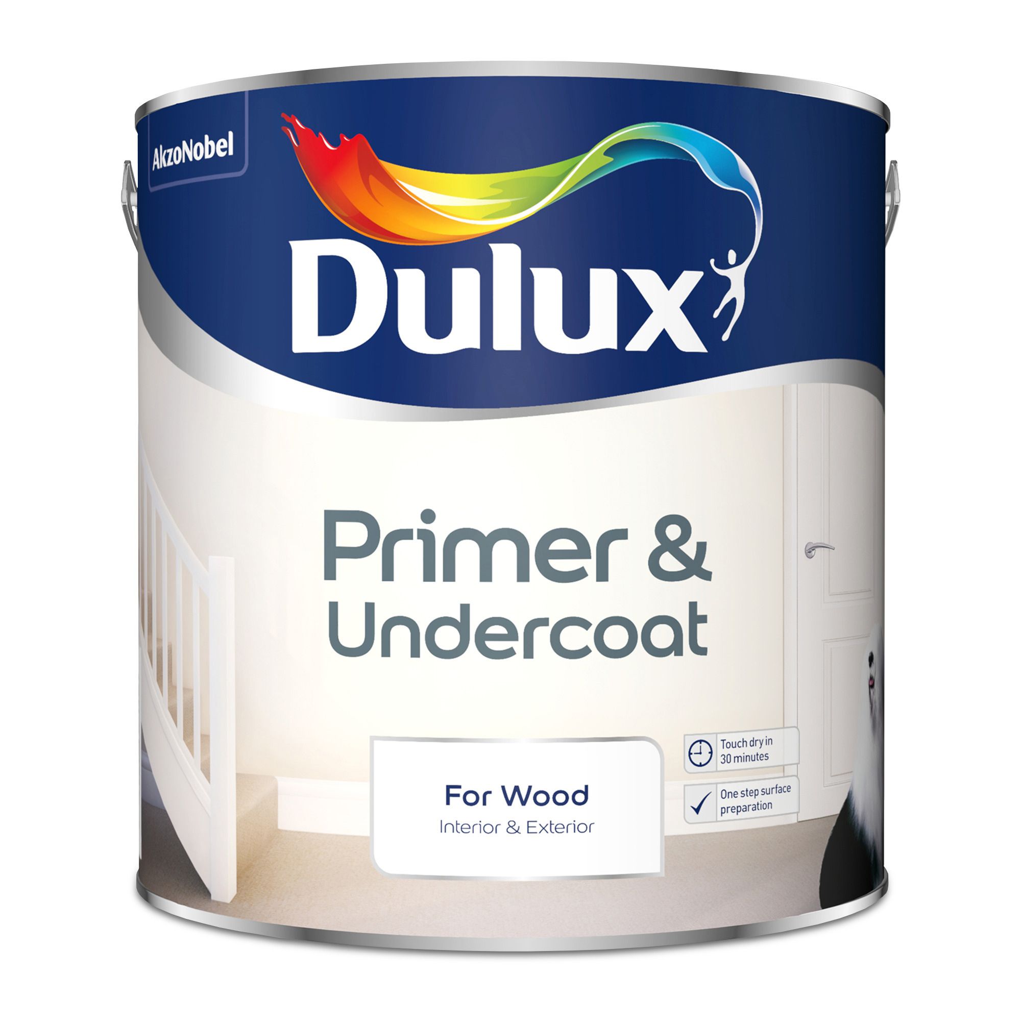 Dulux Wood White Wood Primer & undercoat, 2.5L
