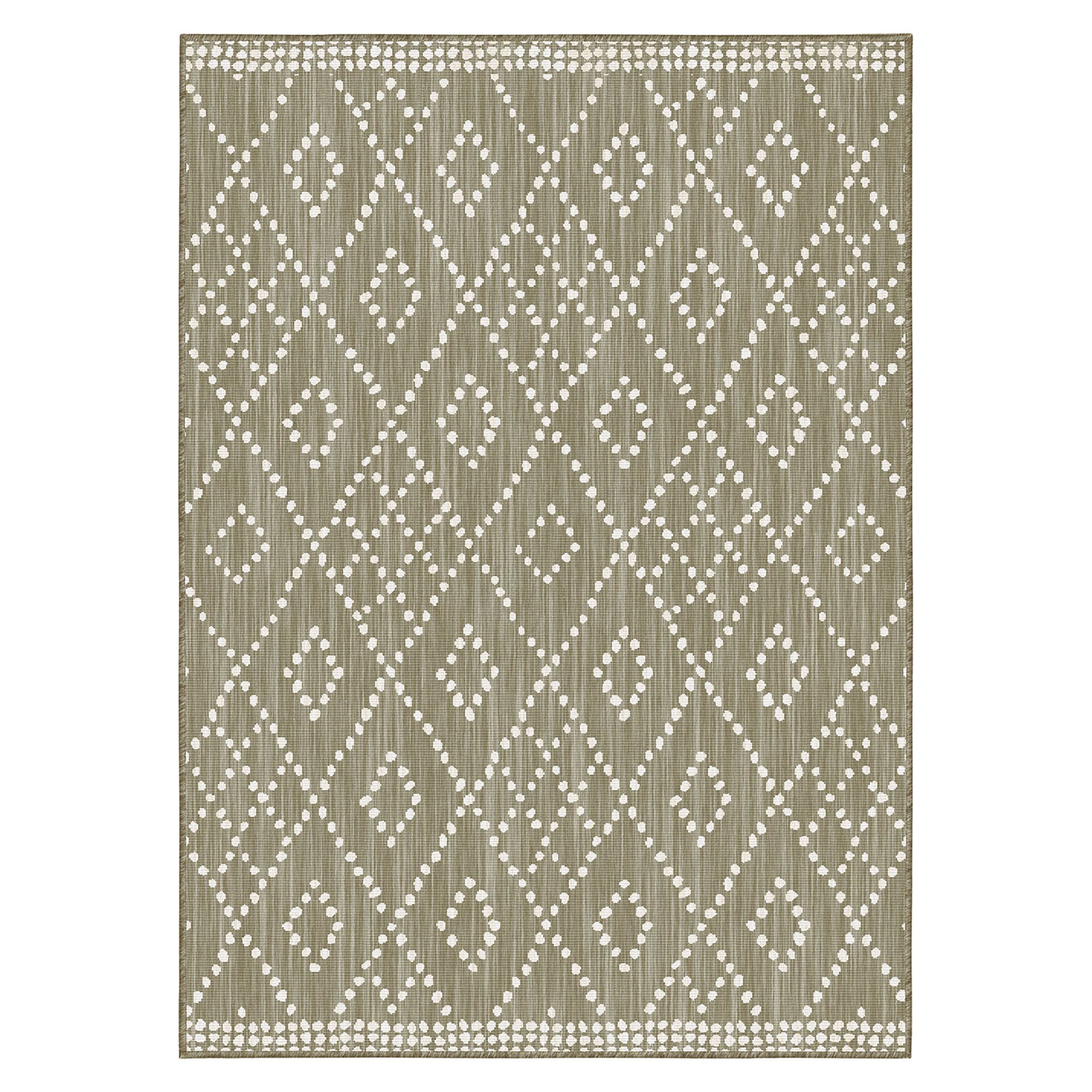 Duo Weave Brown Aztec Reversible Medium Indoor & outdoor Rug, (L)170cm x (W)120cm