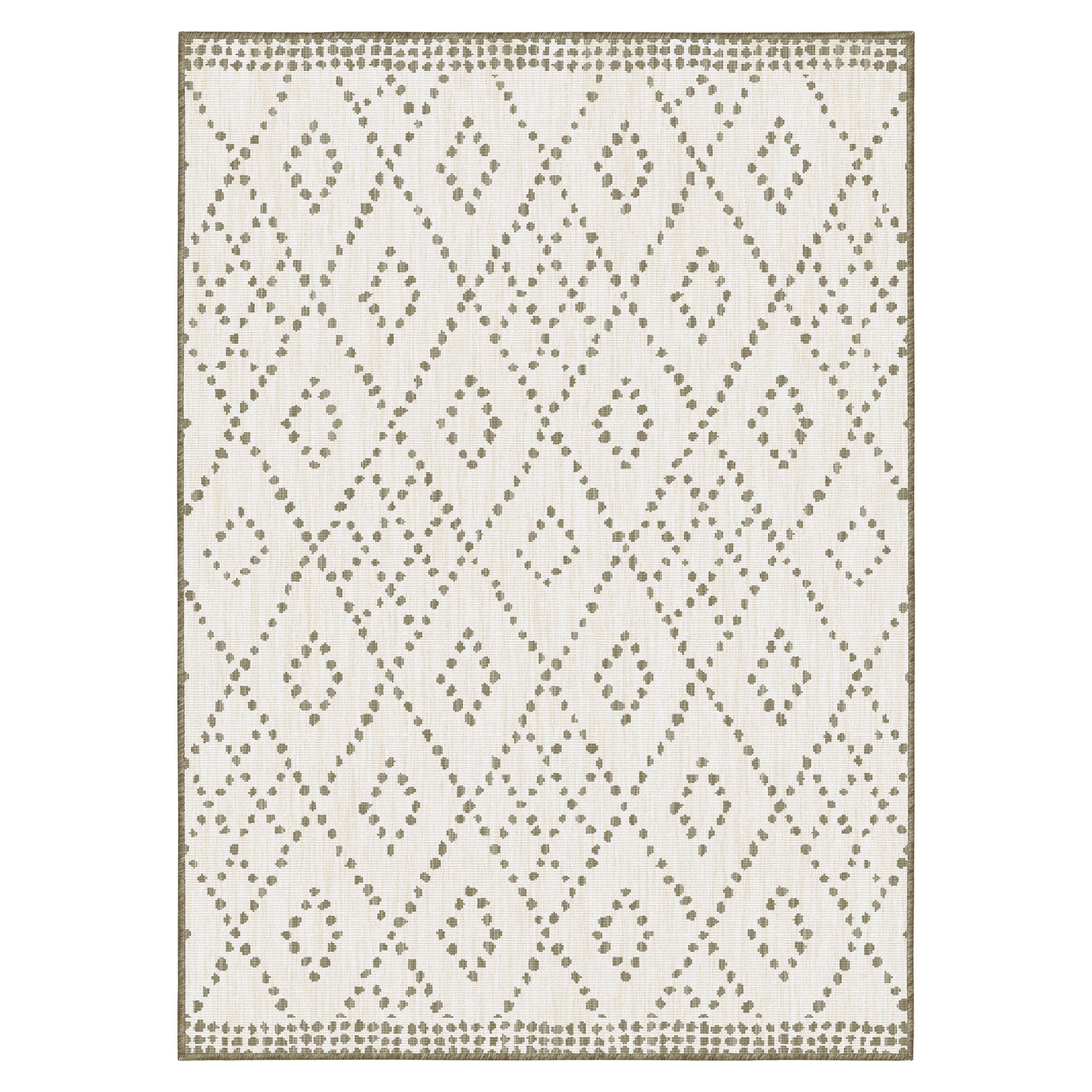 Duo Weave Brown Aztec Reversible Medium Indoor & outdoor Rug, (L)170cm x (W)120cm