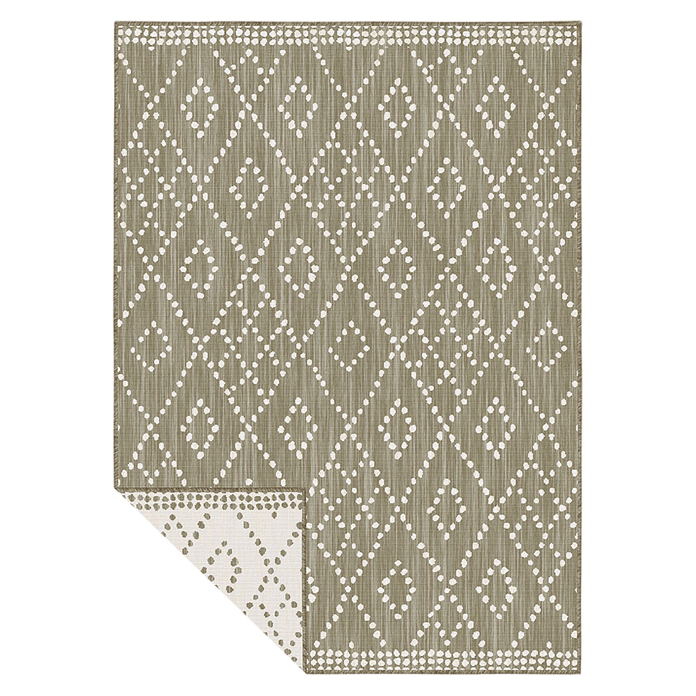 Duo Weave Brown Aztec Reversible Medium Indoor & outdoor Rug, (L)170cm x (W)120cm