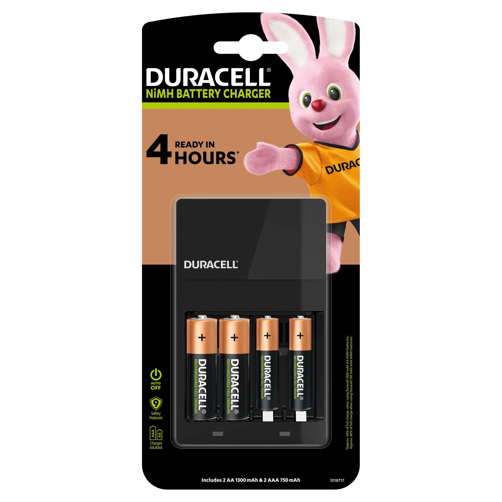 Duracell 4h Battery Charger With 2x AA & 2x AAA Batteries | DIY At B&Q