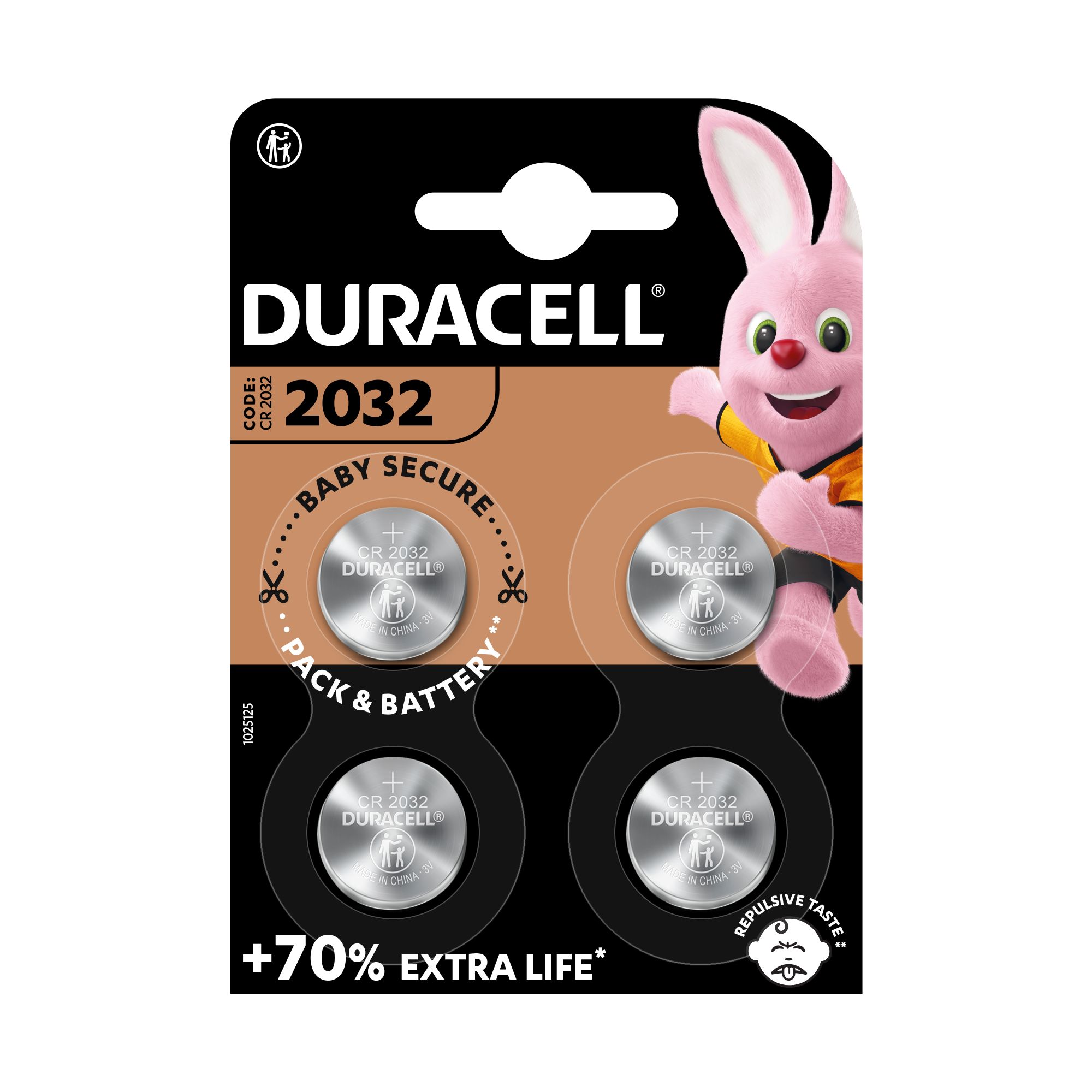 Duracell CR2032 Batteries, Pack of 4