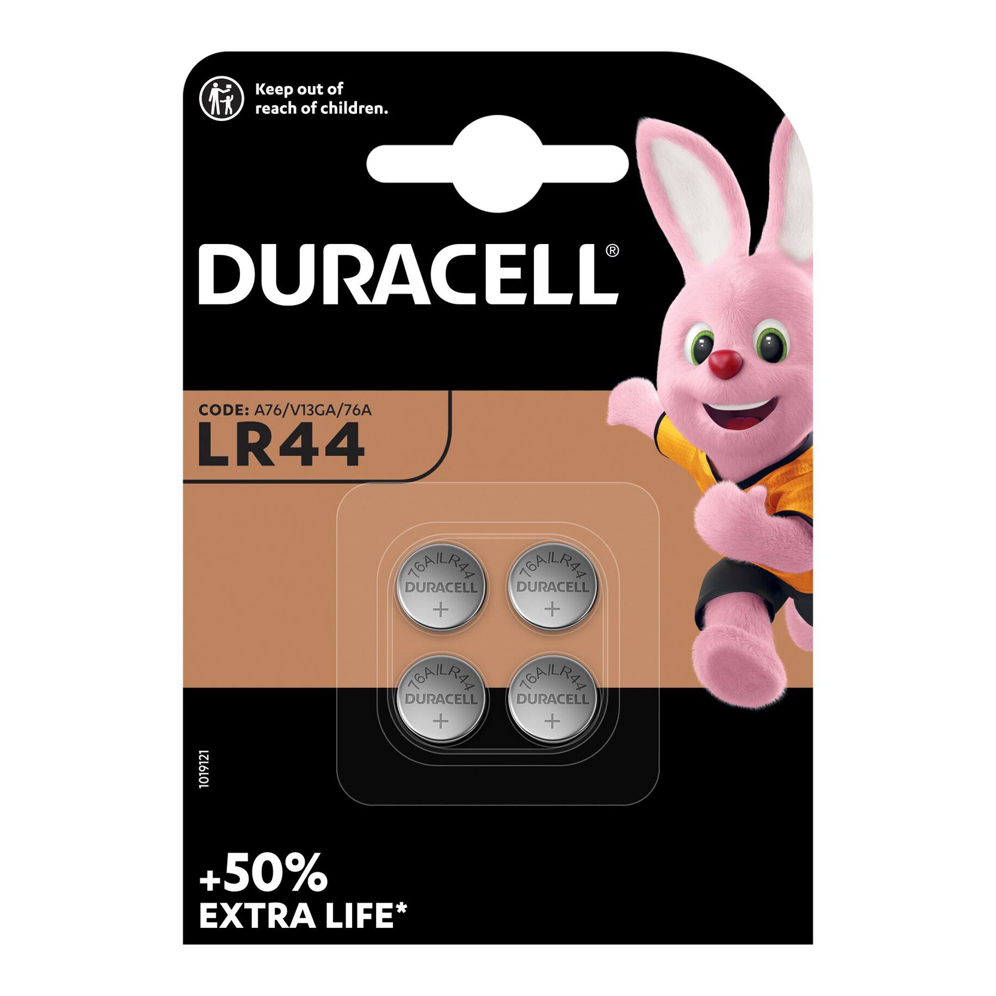 Duracell LR44 Batteries, Pack of 4