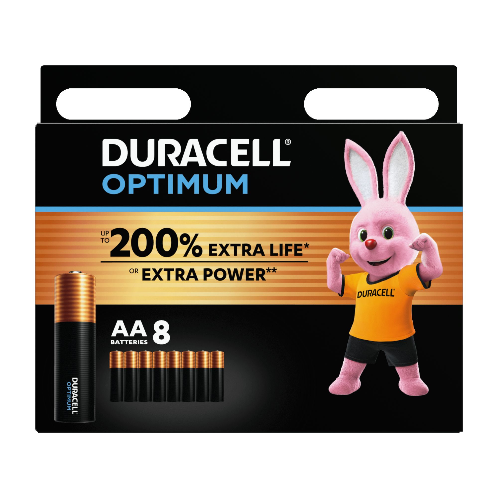 Duracell Optimum AA Alkaline Alkaline Batteries 8 Pack