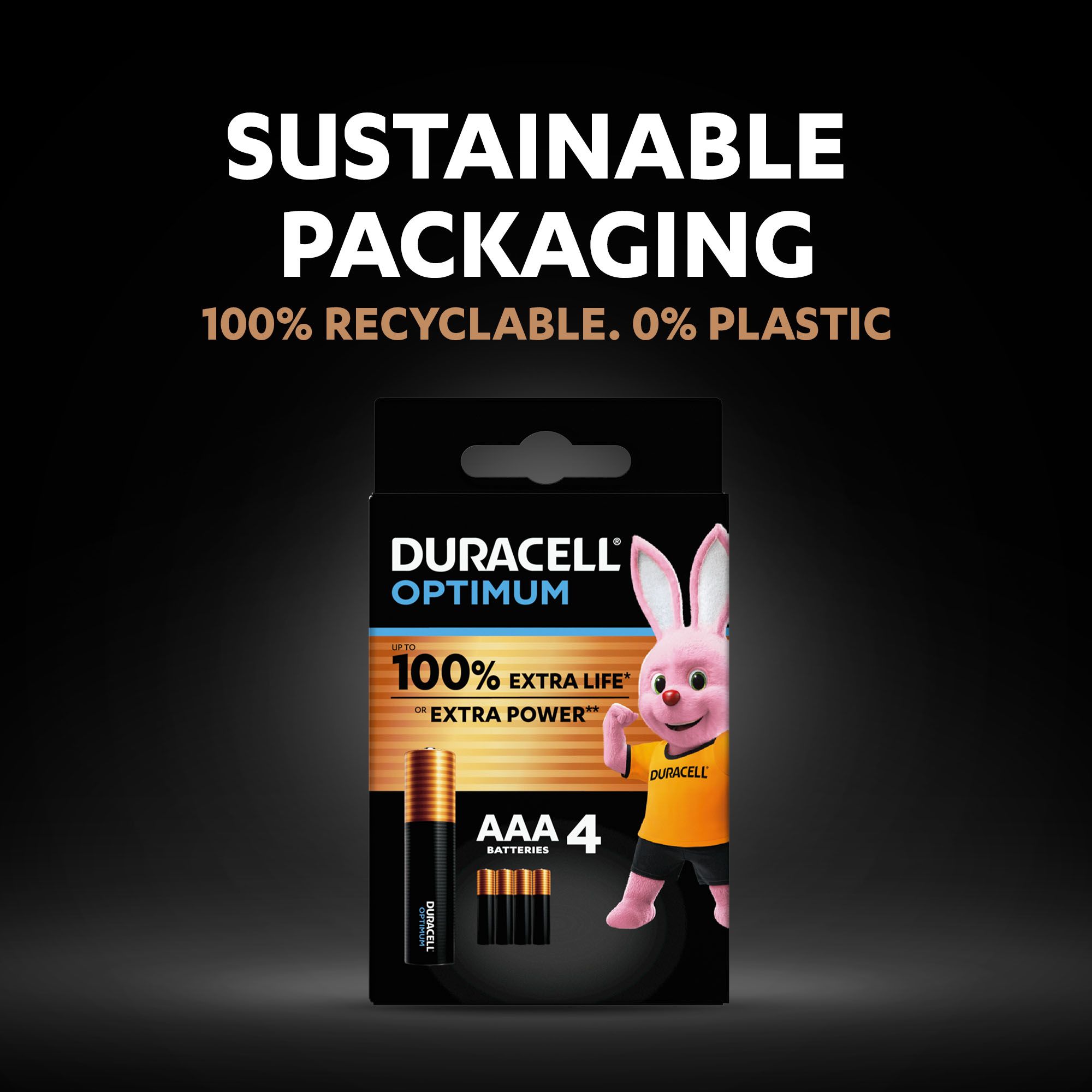 Duracell Optimum AAA Batteries, Pack of 4