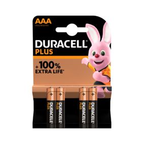 Duracell Plus 1.5V AAA Batteries, Pack of 4