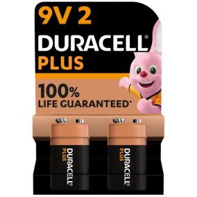 Duracell Plus 9V Batteries, Pack of 2