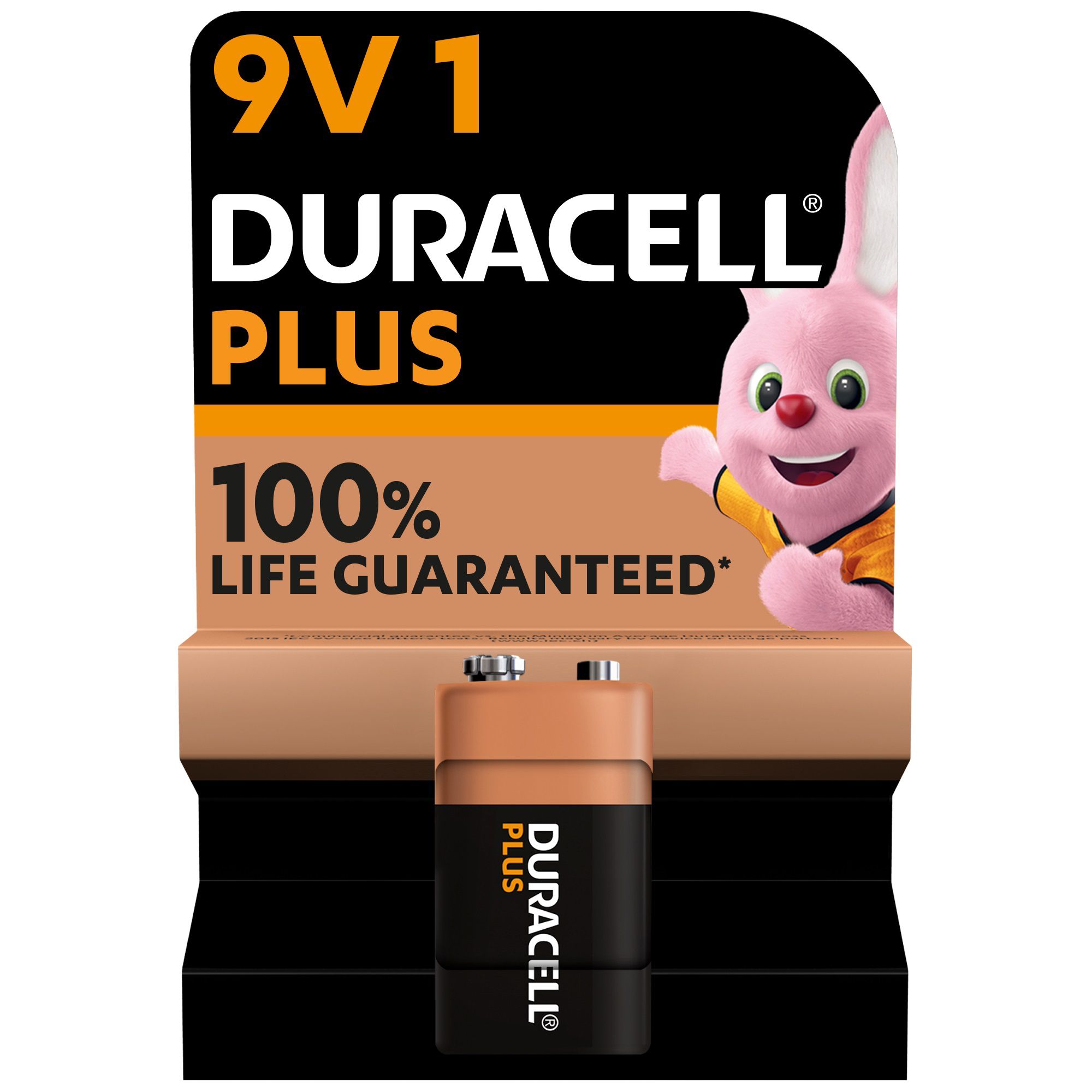 Duracell +100% Plus Power Batteries 9V