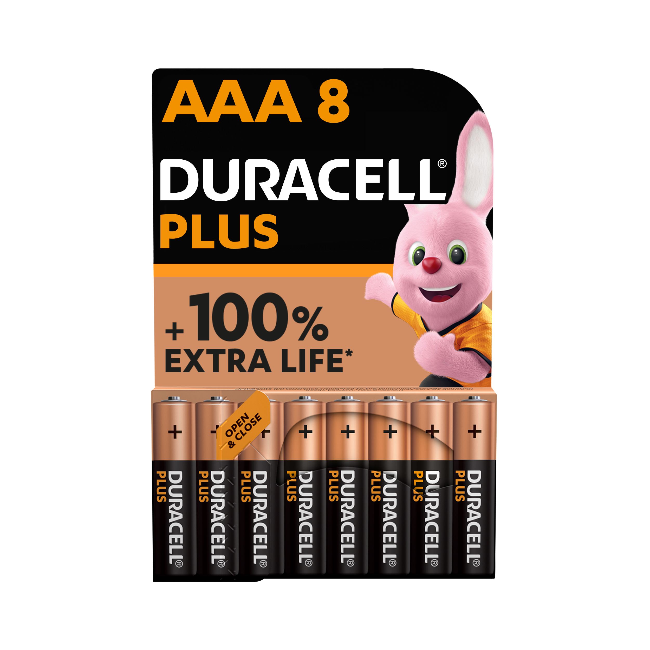 Duracell Plus AAA Batteries, Pack of 8