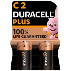 Duracell Plus C Battery, Pack of 2