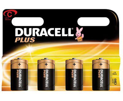 Duracell Plus Power C LR14 Alkaline Batteries 2 Units Black