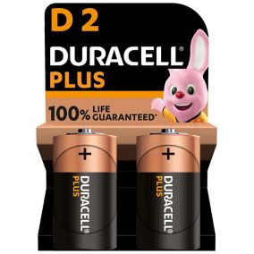 Duracell Plus D Batteries, Pack of 2