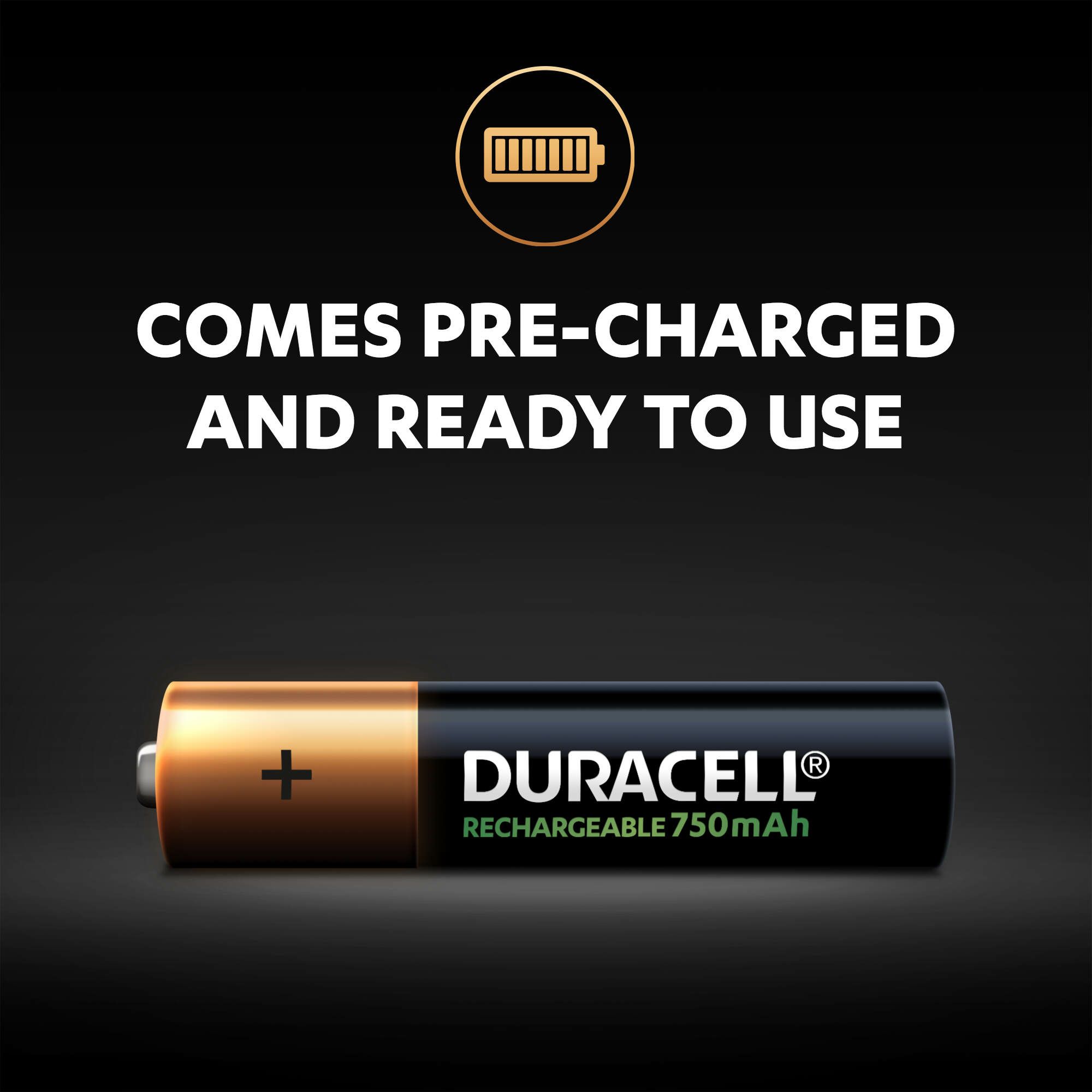 Duracell Rechargeable AAA Batteries, Pack of 4